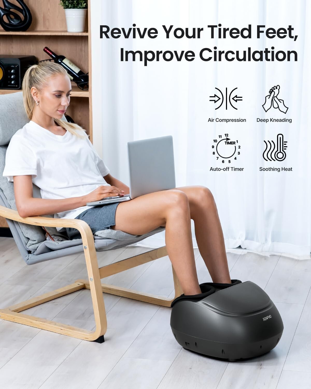 RENPHO Foot Massager Machine [2025 Upgraded], FSA HSA Eligible Shiatsu Foot