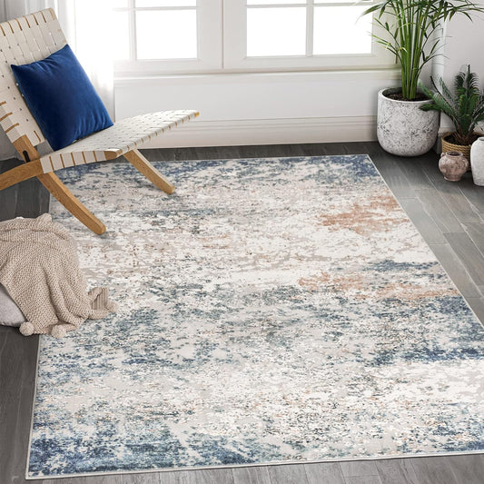 Art&Tuft Washable Rug, Anti-Slip Backing Abstract 8x10 Area Rugs, Stain Resistan