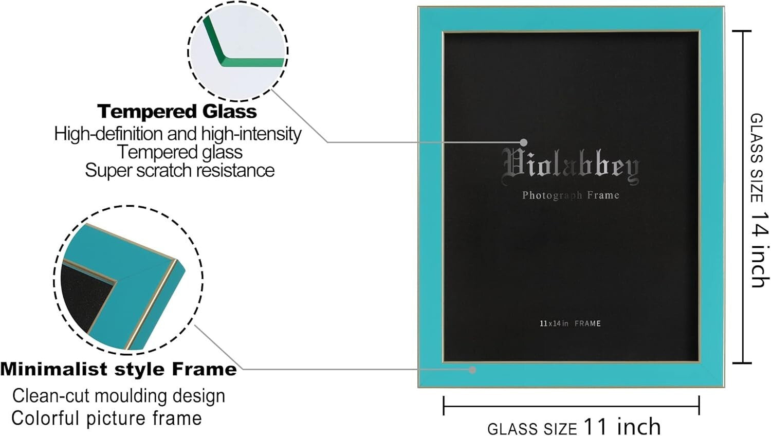 VIOLABBEY 11x14 Picture Frame Set of 4, Colorful Photo Frame of Modern Style, Hi