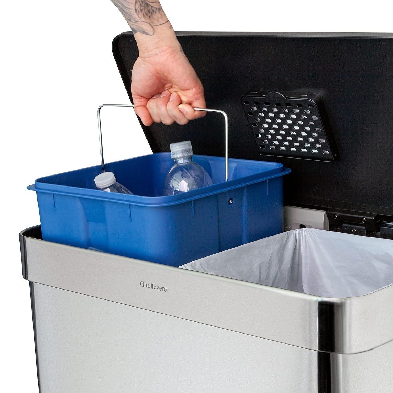 QUALIAZERO 60L/15.8Gal Heavy Duty Hands-Free Stainless Steel Commercial/Kitchen