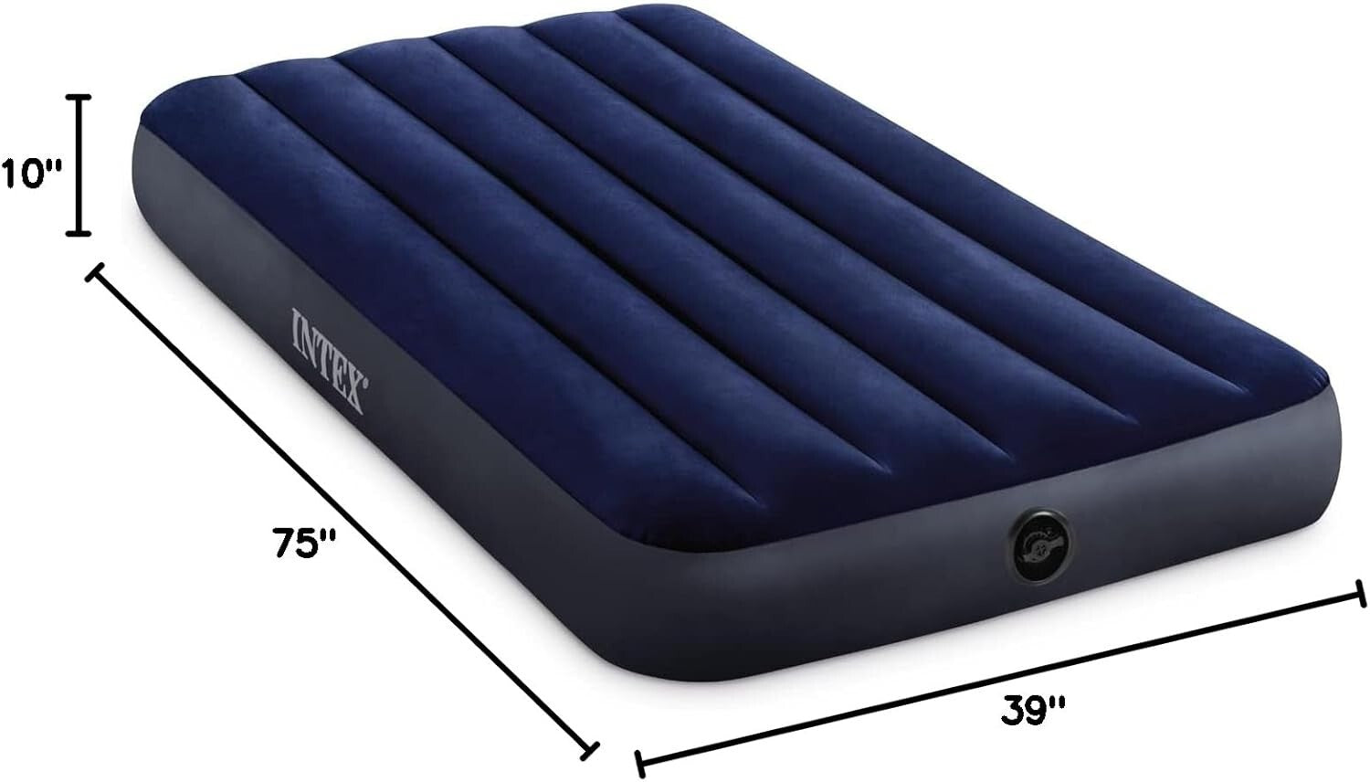 INTEX 64757E Dura-Beam Standard Downy Air Mattress - Fiber-Tech - Twin Size - 10