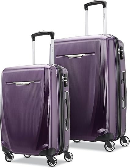 Samsonite Winfield 3 DLX Hardside Luggage with Spinner Wheels, Purple, Winfield