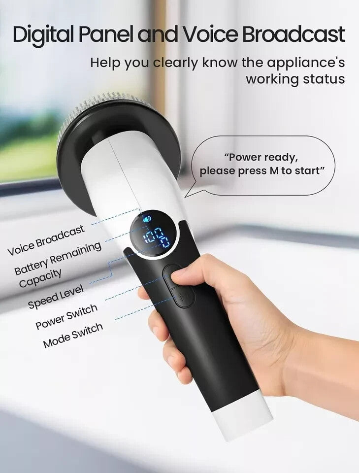 Keimi Electric Spin Scrubber, 2023 New Cordless Voice Prompt Shower Cleaning Bru