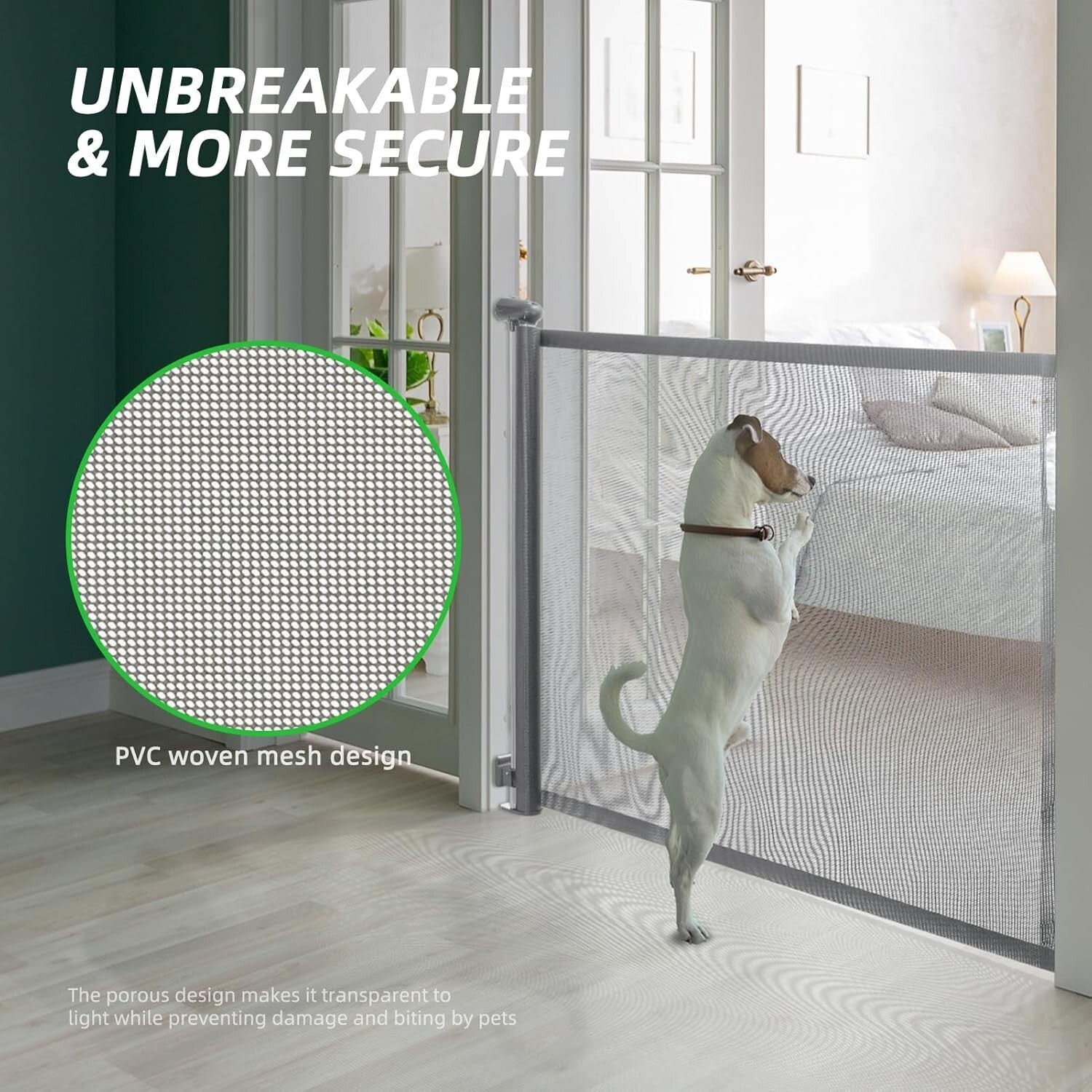 Delxo Retractable Baby Gate for The House, 33" Tall, Extends up to 59" Wide,Baby