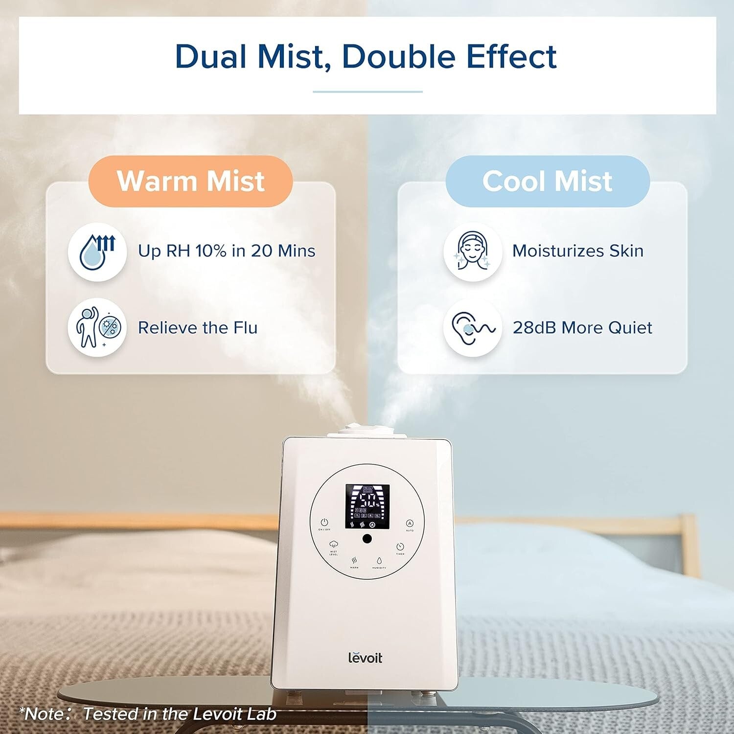 LEVOIT Humidifiers for Bedroom Large Room Home, 6L Warm (NO CONTROL) (TESTED)