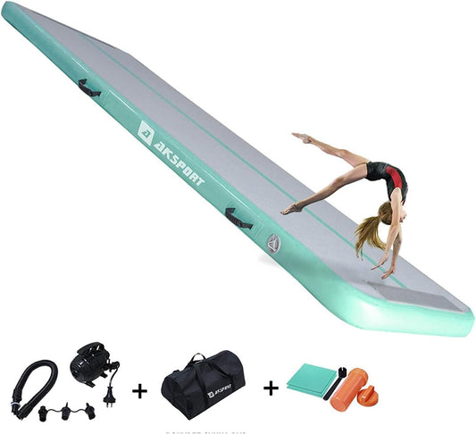 Gymnastics Air Mat Tumble Track Tumbling Mat Inflatable Floor Mats w/ Pump 9.84'