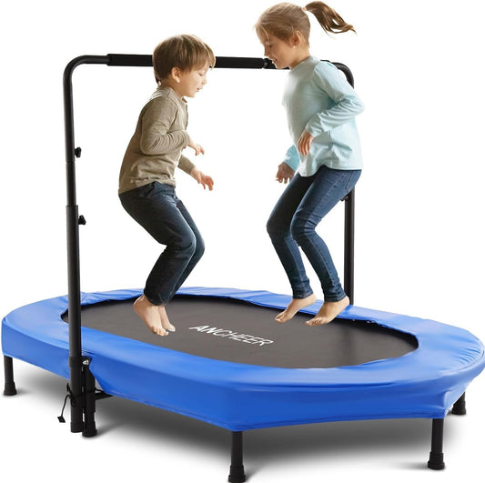 ANCHEER Indoor Trampoline for Kids, 56 Inch Foldable Mini Trampoline with 5-Leve