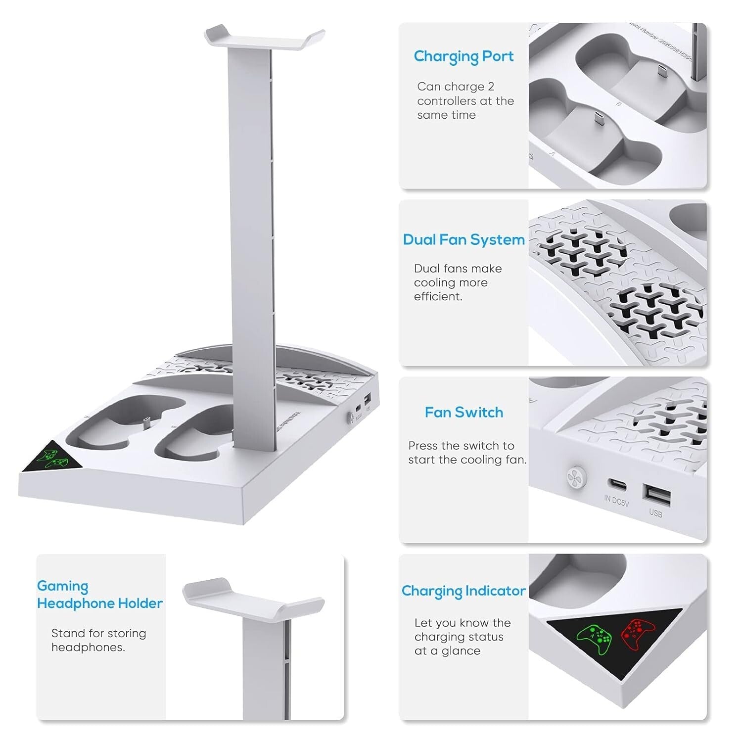Charger Stand with Cooling Fan for Xbox Series S Console and Controller...