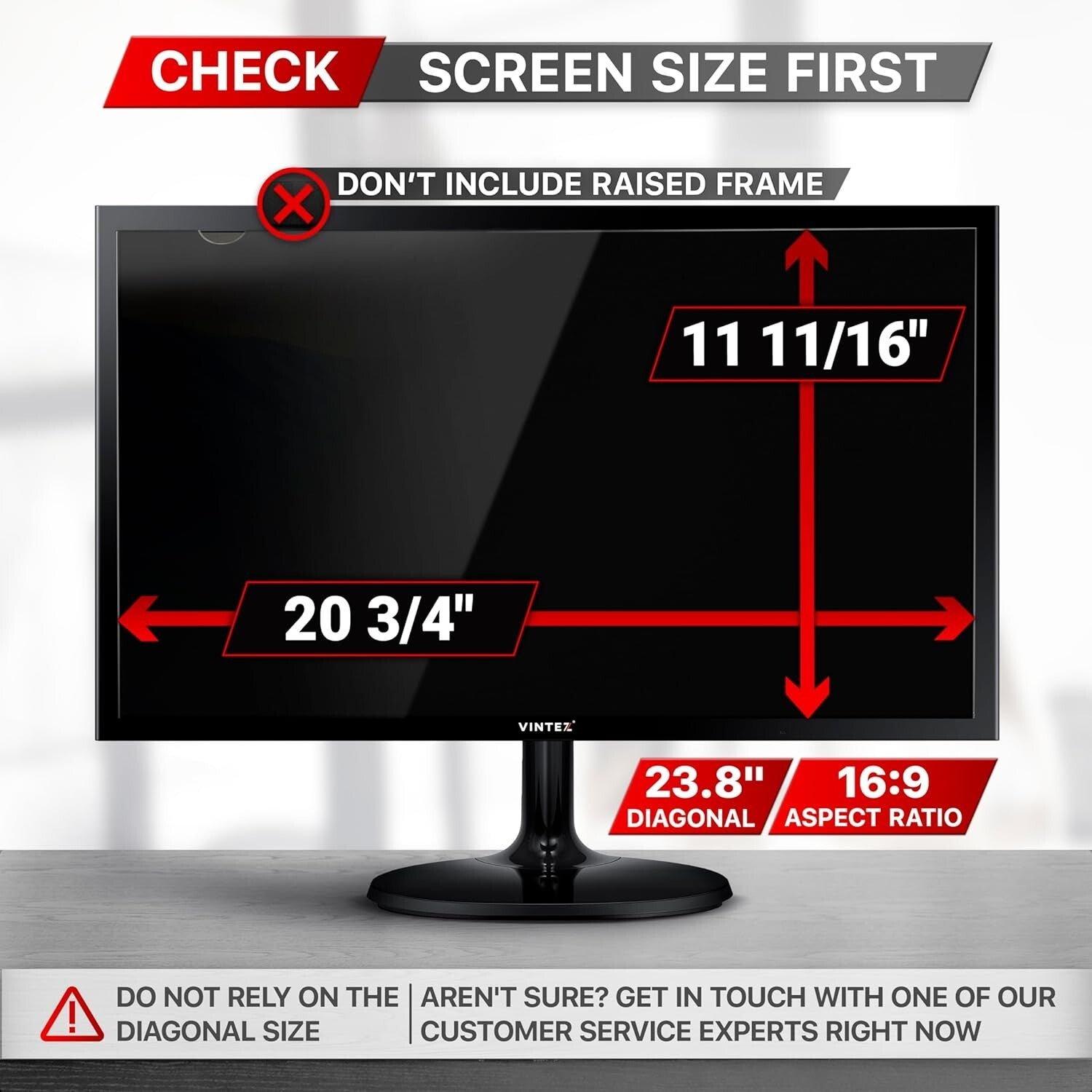 COMPUTER PRIVACY SCREEN FILTER Widescreen Monitor Protector Film 23.8" VINTEZ