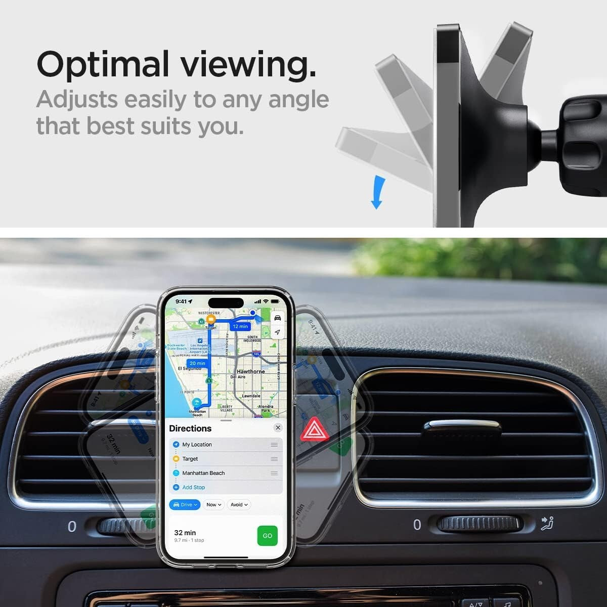 Spigen OneTap Pro 3 - 15W Apple Certified MagSafe Car Mount Charger