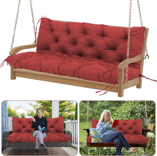 3 Seater Porch Swing Replacement Cushion Outdoor Waterproof Swing Cushions Thick