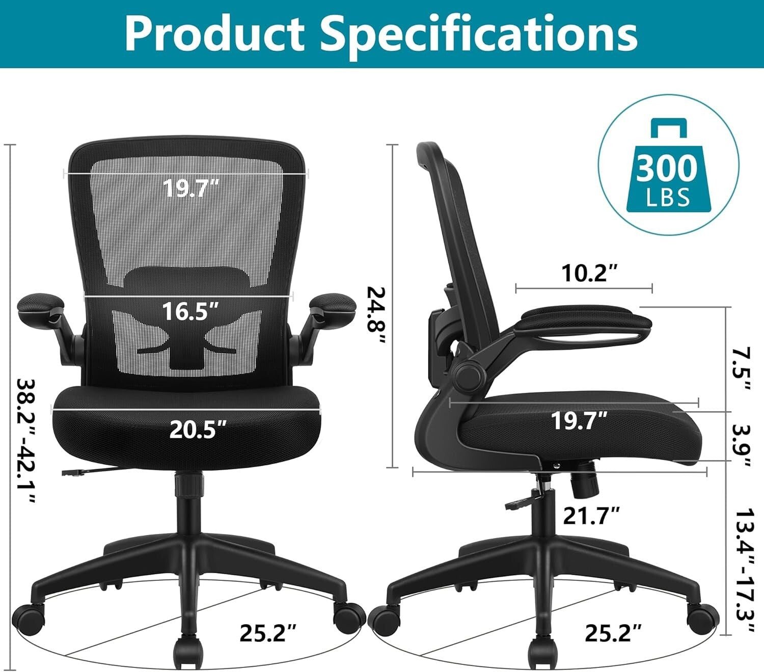 FelixKing Office Chair, Ergonomic Desk Chair Breathable Mesh Chair, Black