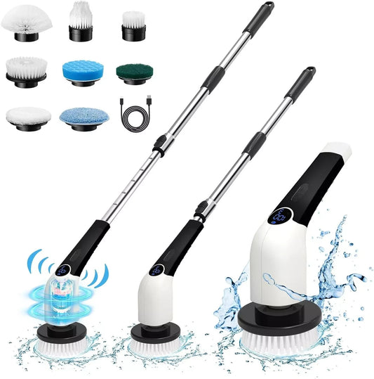 Keimi Electric Spin Scrubber, 2023 New Cordless Voice Prompt Shower Cleaning Bru