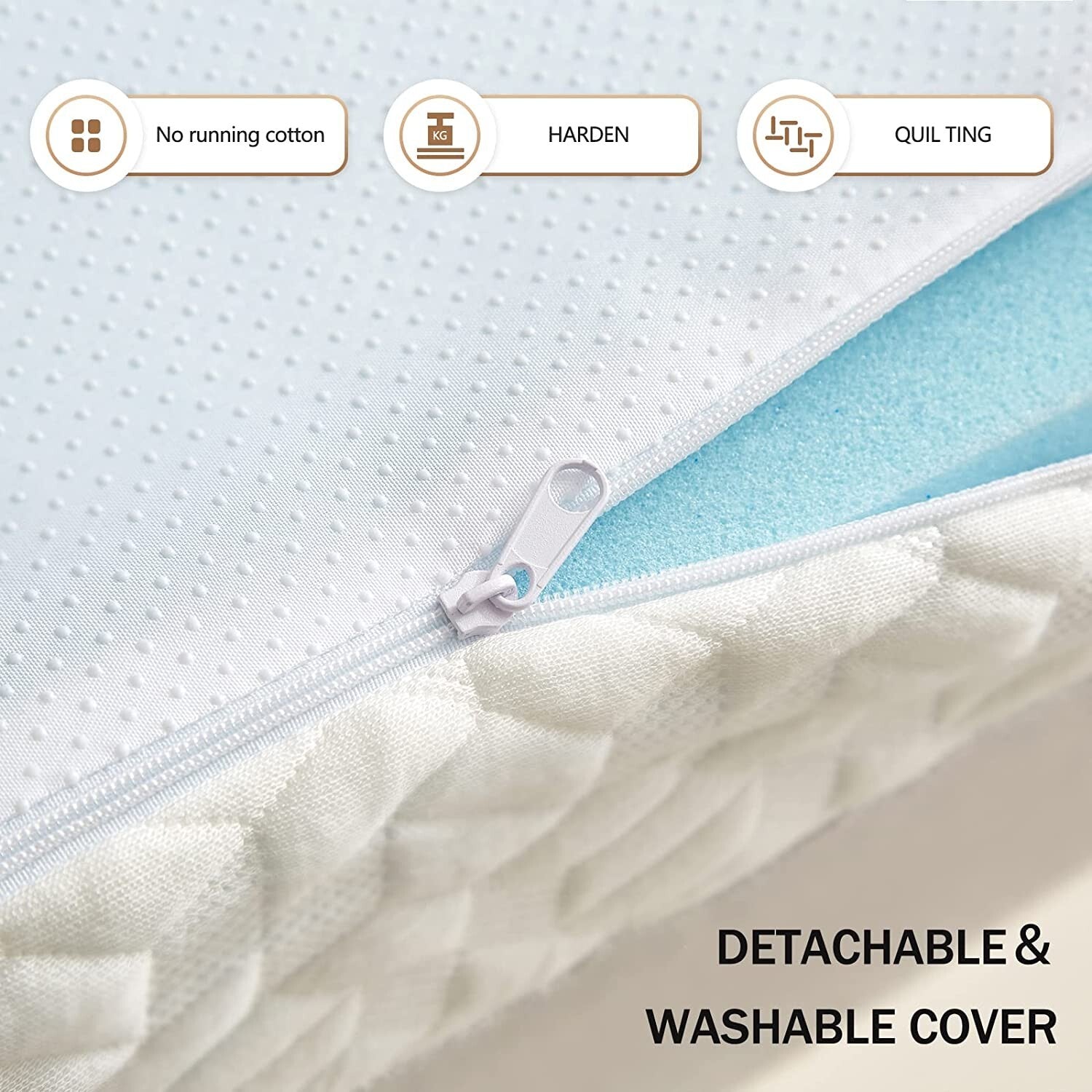 3 Inch Gel Infused Memory Foam Mattress Topper Full Size, High Density Cooling