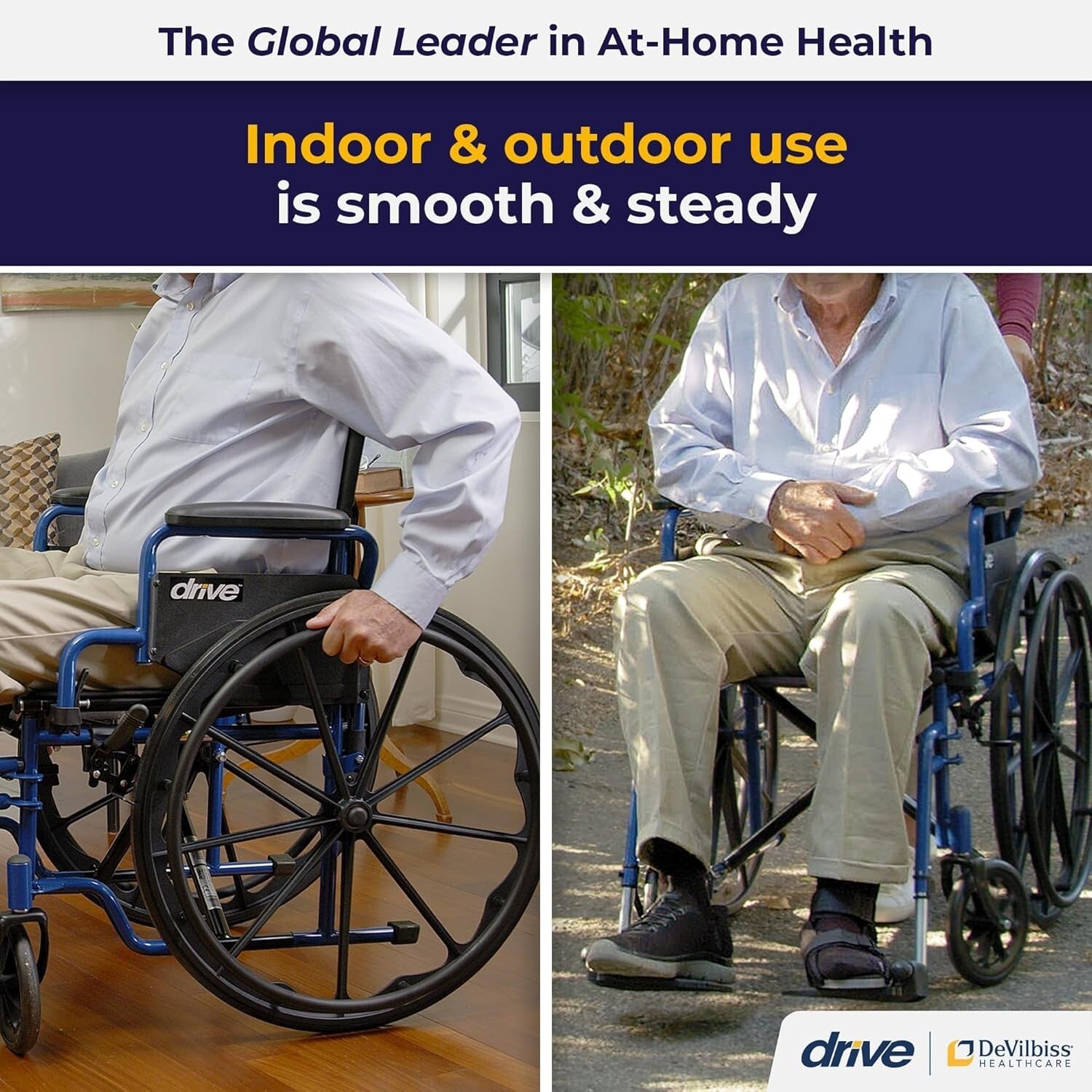 Drive Medical Blue Streak Lightweight Wheelchair 18” with Swing-Away Footrests