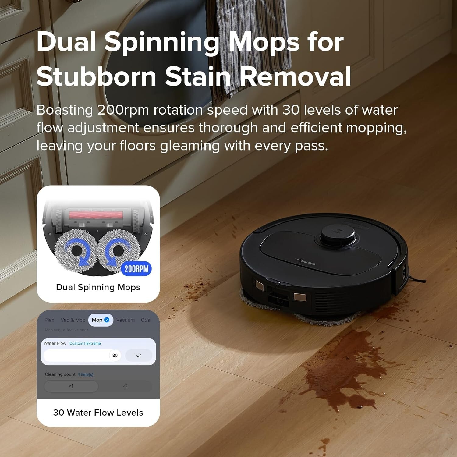roborock Qrevo S Robot Vacuum and Mop, Auto Dry, Auto Mop Wash, 7000Pa Suction,