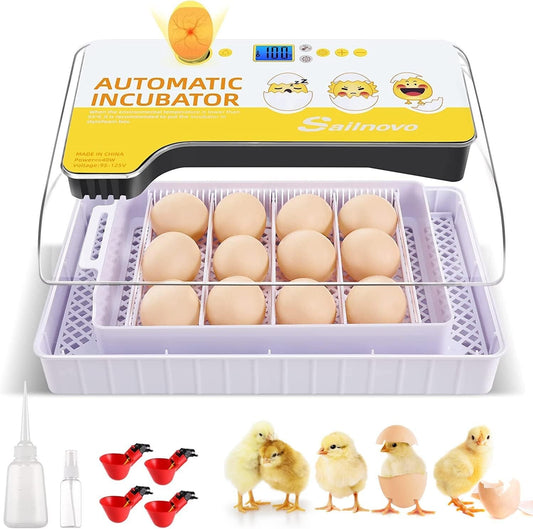 Sailnovo Eggs Incubators for Hatching Eggs with LED Light, Fully Automatic