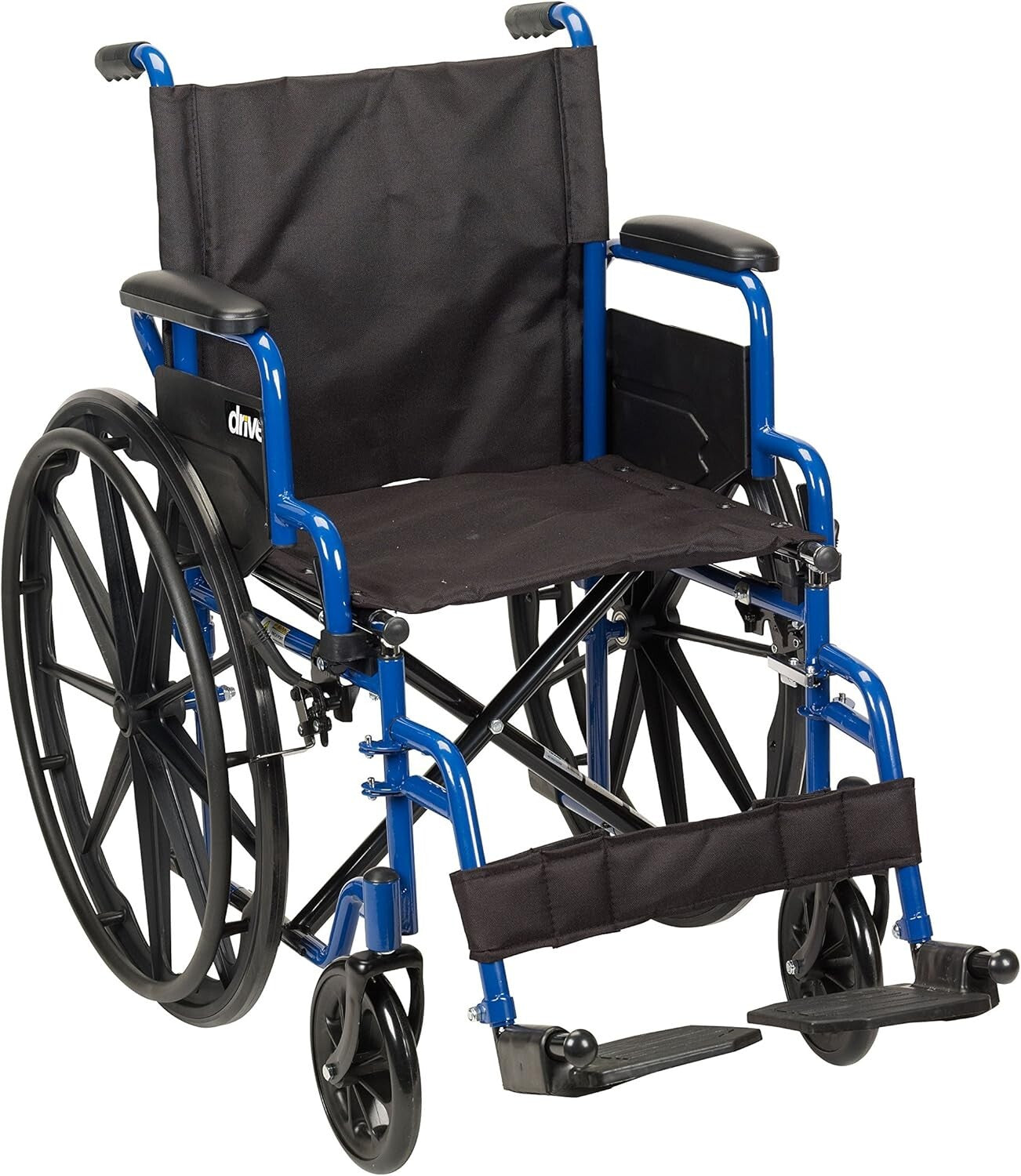 Drive Medical Blue Streak Lightweight Wheelchair 18” with Swing-Away Footrests