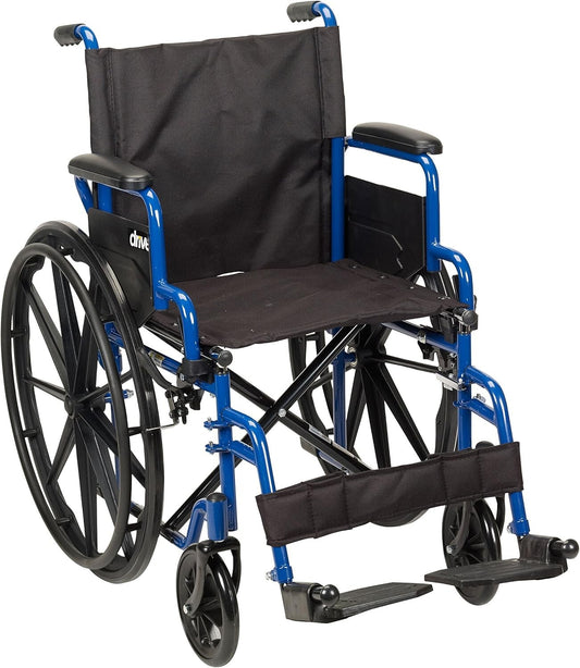 Drive Medical Blue Streak Lightweight Wheelchair 18” with Swing-Away Footrests