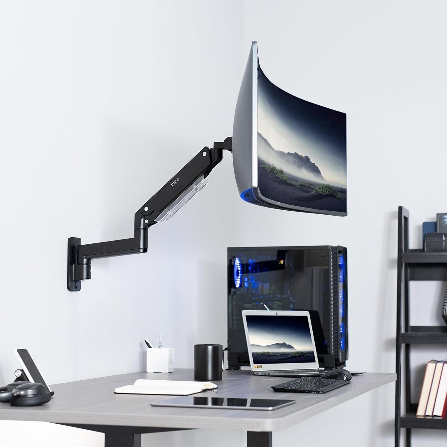 VIVO Premium Aluminum Heavy Duty Monitor Arm for Ultrawide Screens up to 49 inch