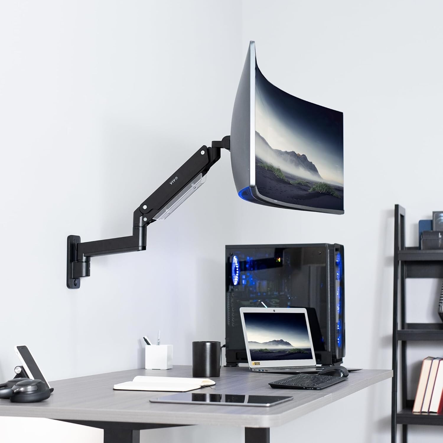 VIVO Premium Aluminum Heavy Duty Monitor Arm for Ultrawide Screens up to 49 inch