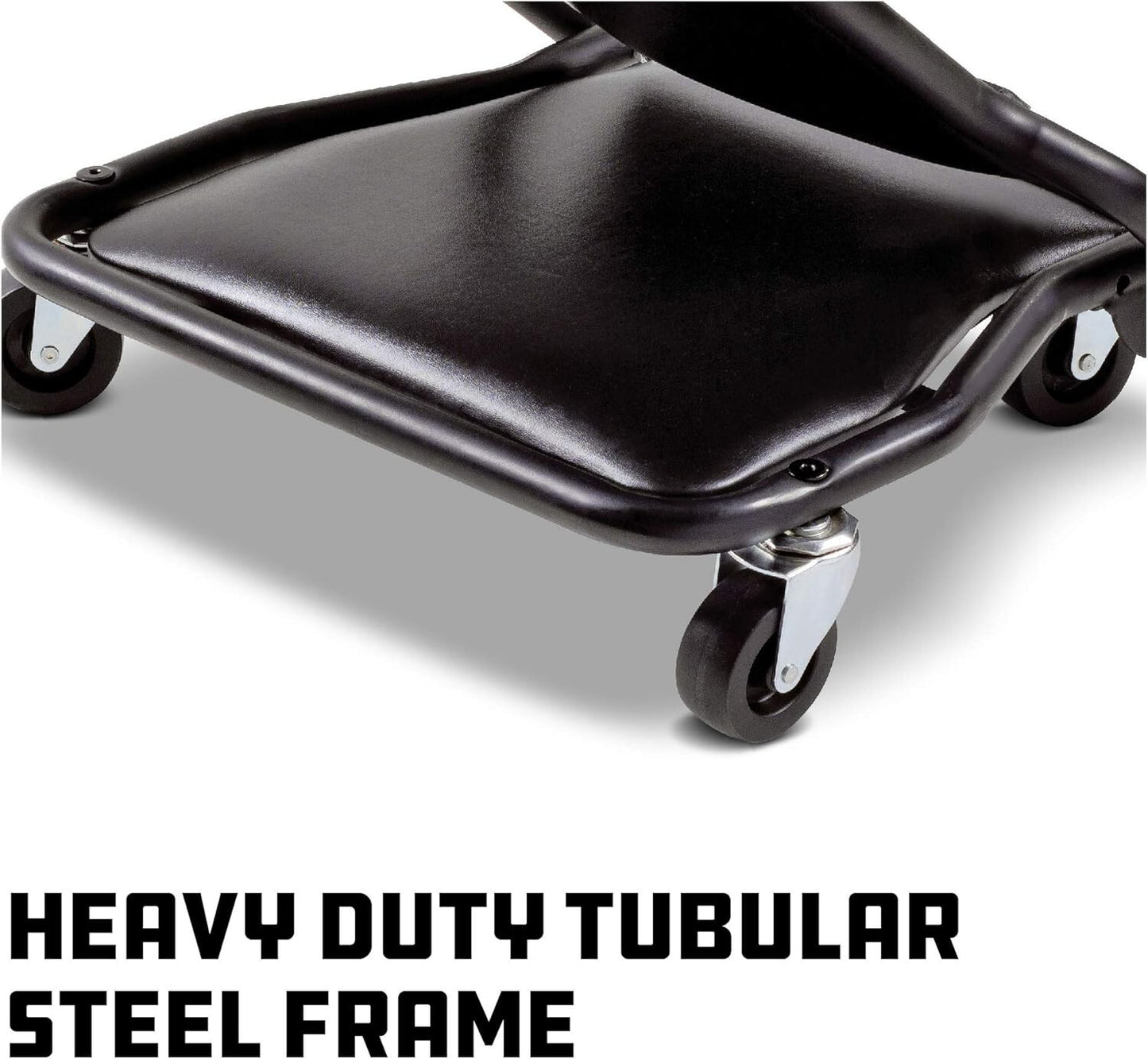 Powerbuilt 42" Tri-Fold Creeper, Rolling Seat and Brake Stool, All-in-One Adjust