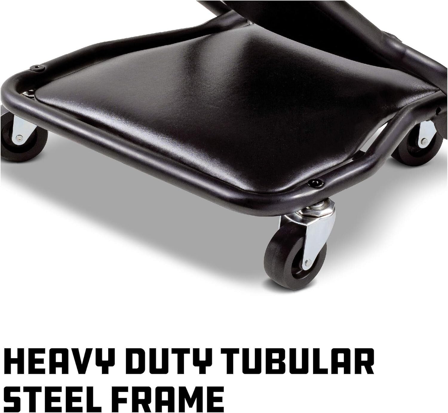 Powerbuilt 42" Tri-Fold Creeper, Rolling Seat and Brake Stool, All-in-One Adjust