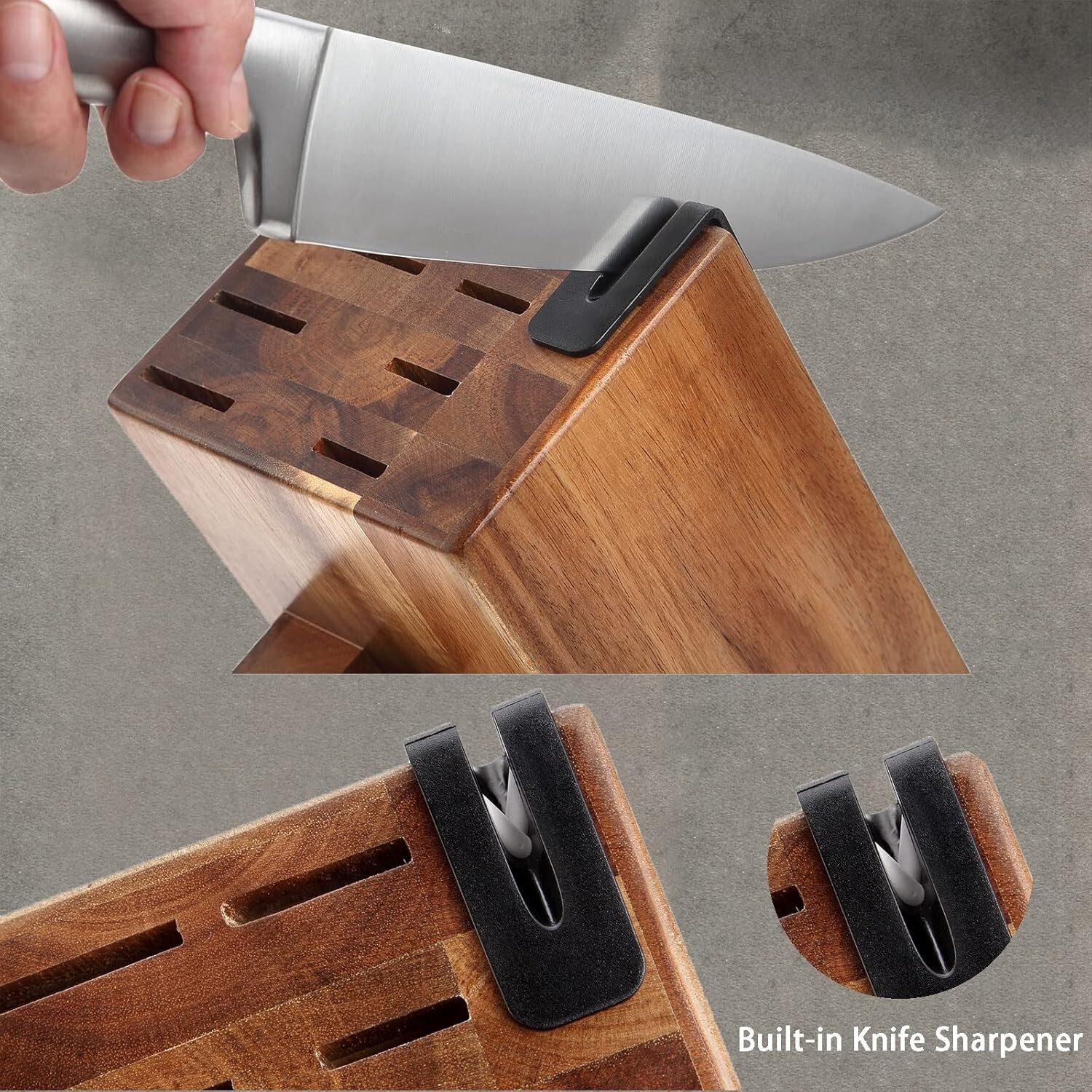 McCook® Knife Sets with Built-in Sharpener,German Stainless Steel Hollow Handle