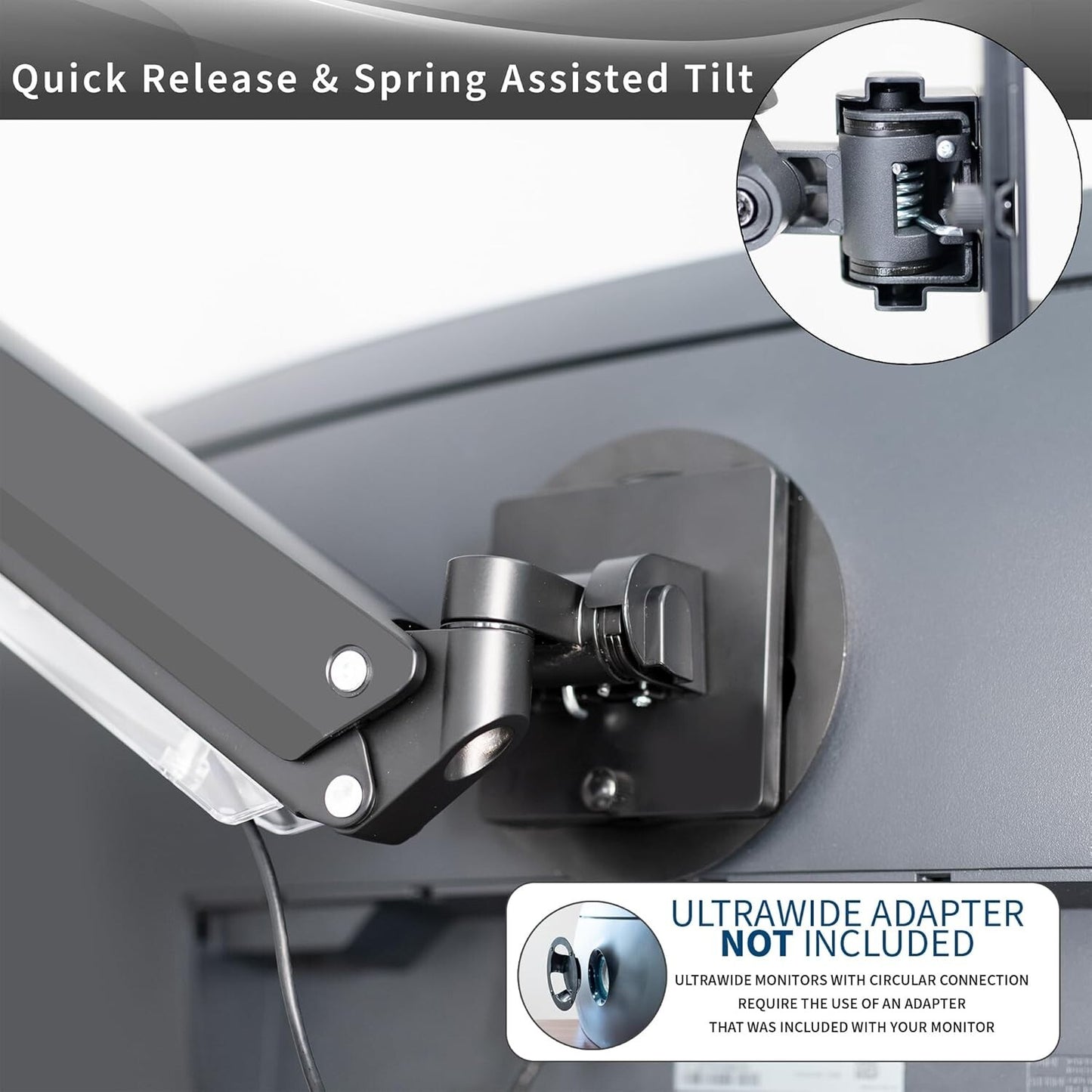 VIVO Premium Aluminum Heavy Duty Monitor Arm for Ultrawide Screens up to 49 inch
