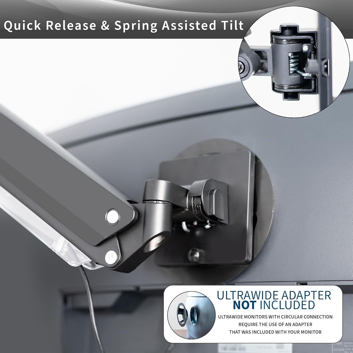 VIVO Premium Aluminum Heavy Duty Monitor Arm for Ultrawide Screens up to 49 inch