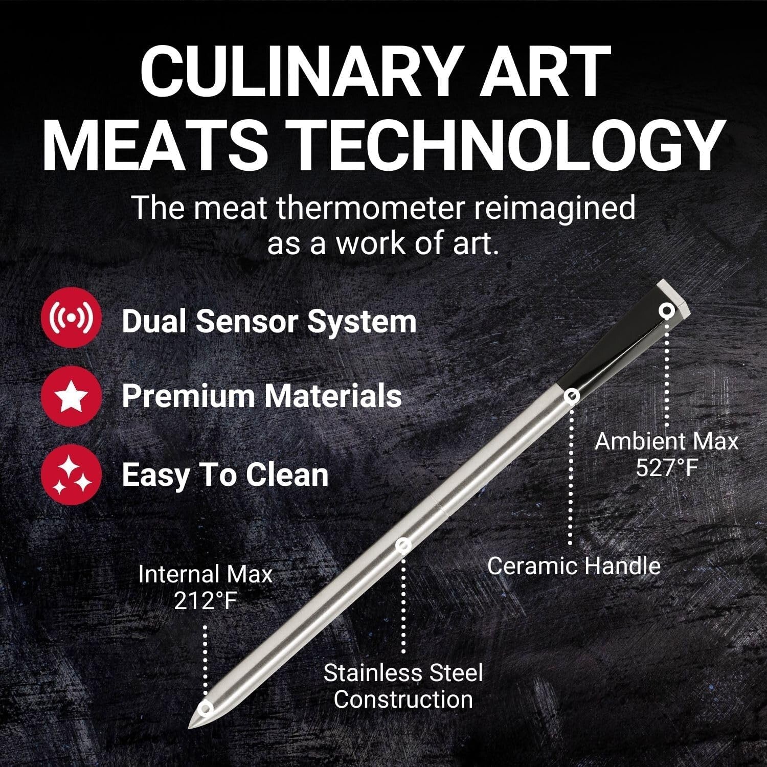 Plus: Long Range Wireless Smart Meat Thermometer with Bluetooth Booster | for BB