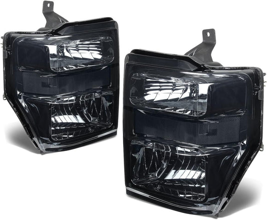 Smoke Lens Headlights Compatible 08-10, F-250 / F-350 / F-450 / F-550 Super Duty