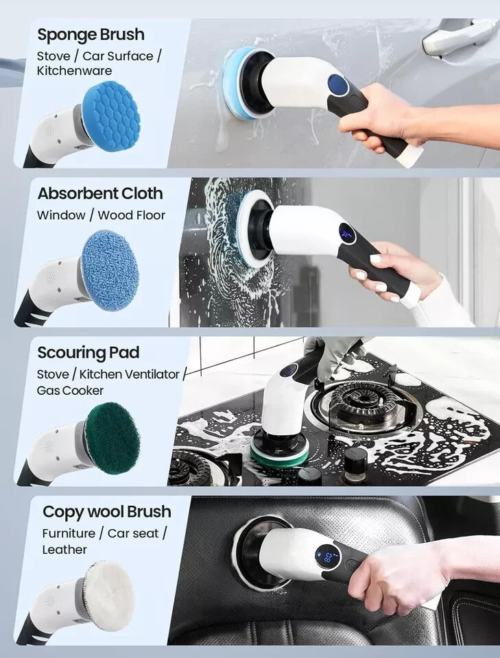Keimi Electric Spin Scrubber, 2023 New Cordless Voice Prompt Shower Cleaning Bru