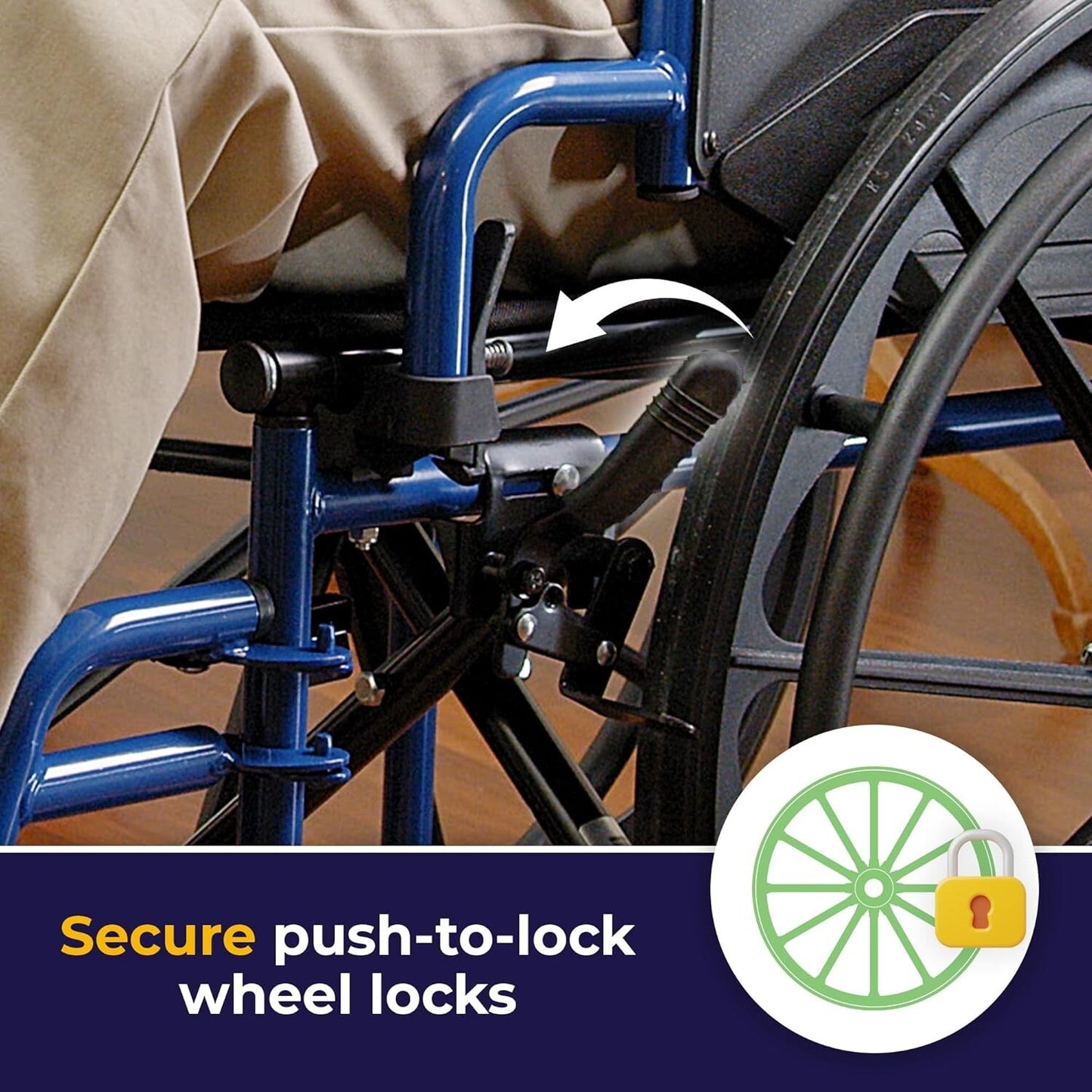 Drive Medical Blue Streak Lightweight Wheelchair 18” with Swing-Away Footrests