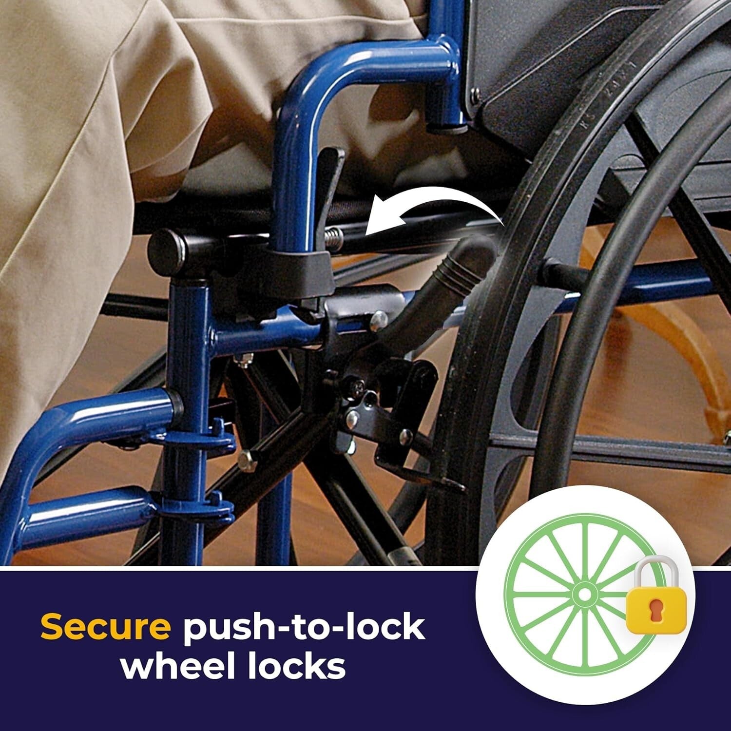 Drive Medical Blue Streak Lightweight Wheelchair 18” with Swing-Away Footrests