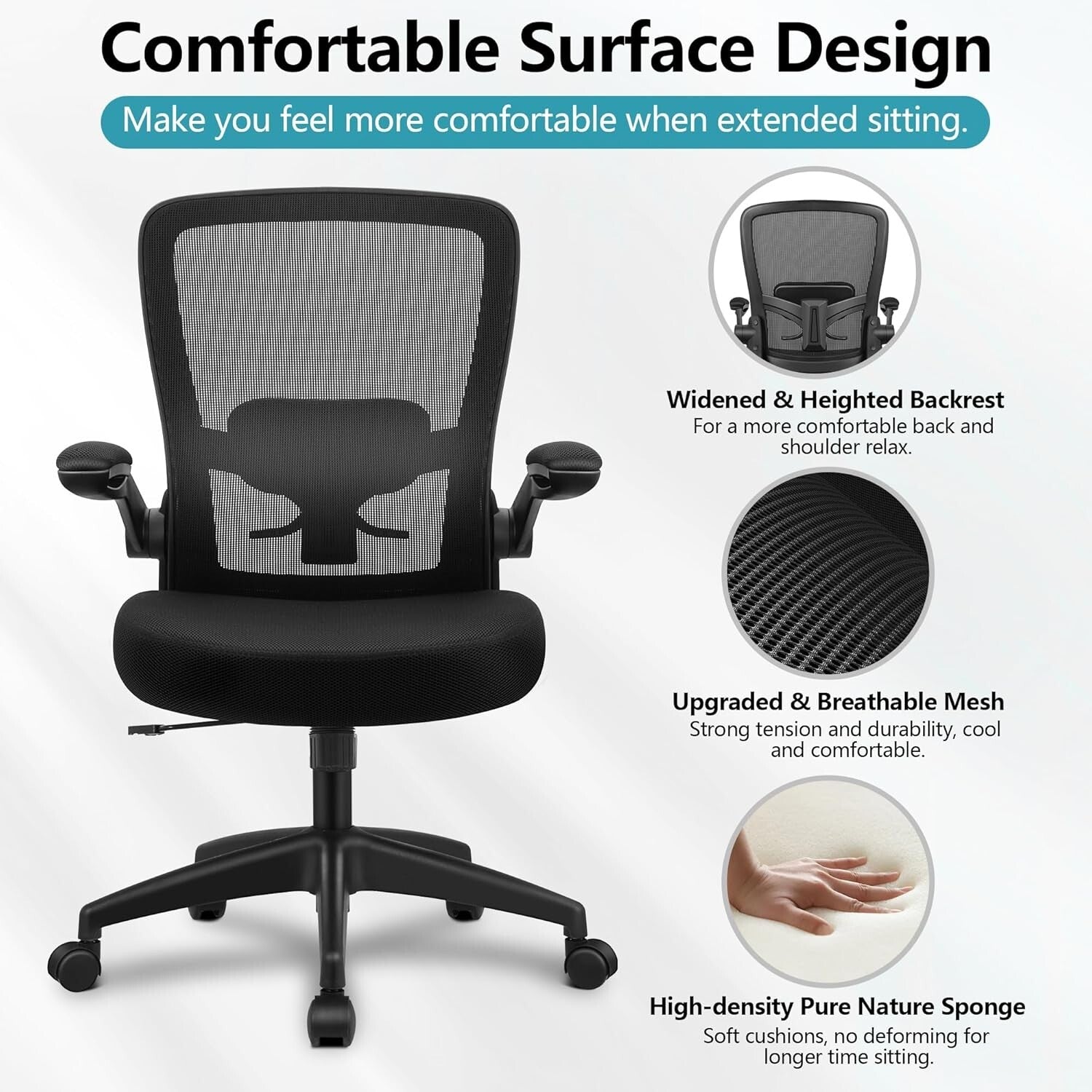 FelixKing Office Chair, Ergonomic Desk Chair Breathable Mesh Chair, Black