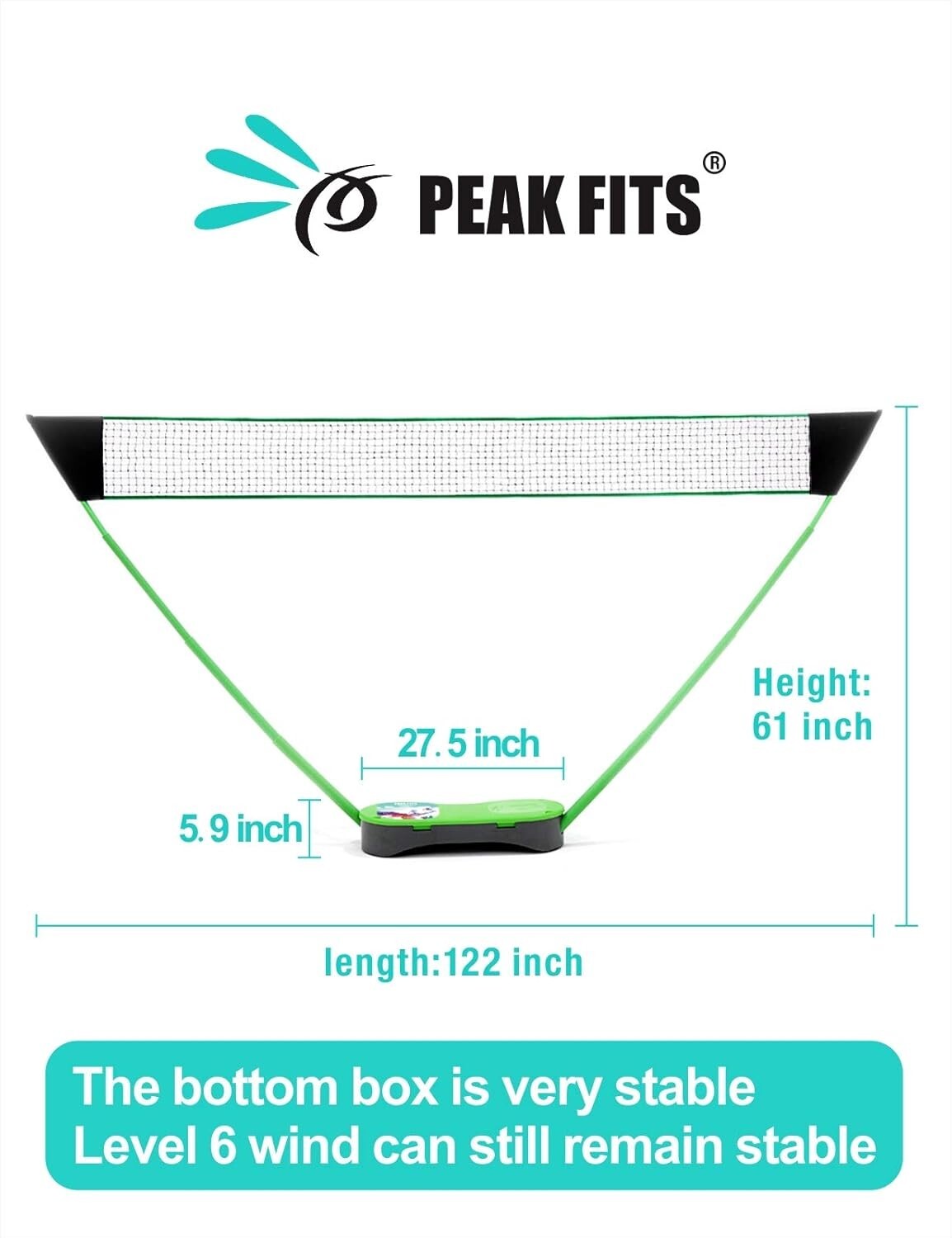 Portable Badminton Net Set,Folding Volleyball Badminton Net,4 Professional Graph