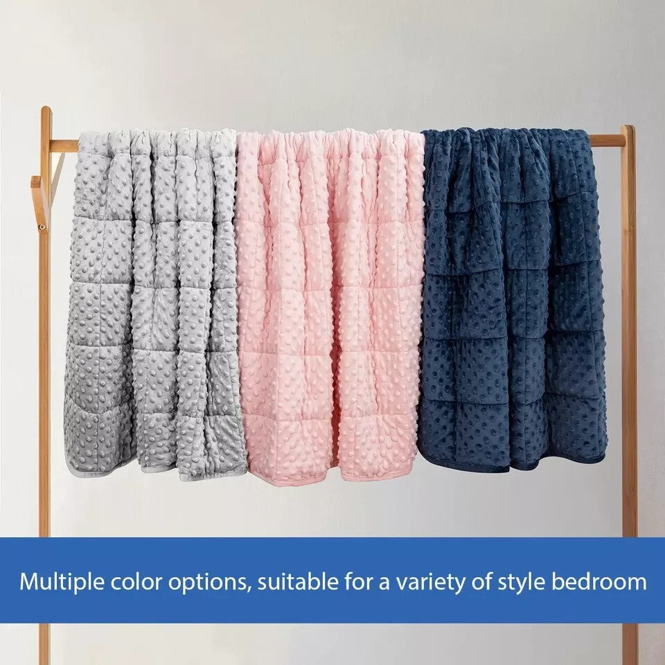 Huloo Sleep Weighted Blanket Twin 15lbs for Adult(48"×78",Gray) Breathable Soft