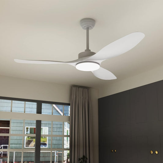 Ceiling Fan 52" Ceiling Fans with Lights Remote Control,White Ceiling Fan 3CCT 2