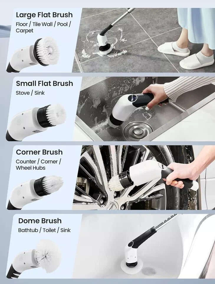 Keimi Electric Spin Scrubber, 2023 New Cordless Voice Prompt Shower Cleaning Bru