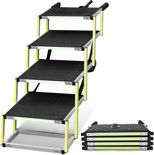 Dog Stairs for Large Dogs PRIORPET - Glow in The Dark Marking - Foldable Dog ram